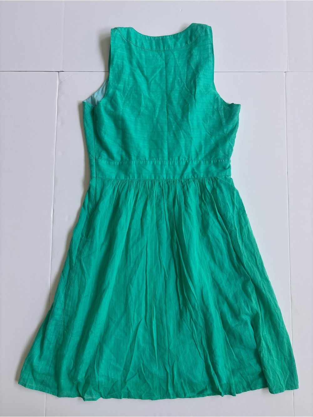 Marc New York Andrew Marc Teal Cotton Fit Flare Dress Est. Size 8 - Picture 6 of 6